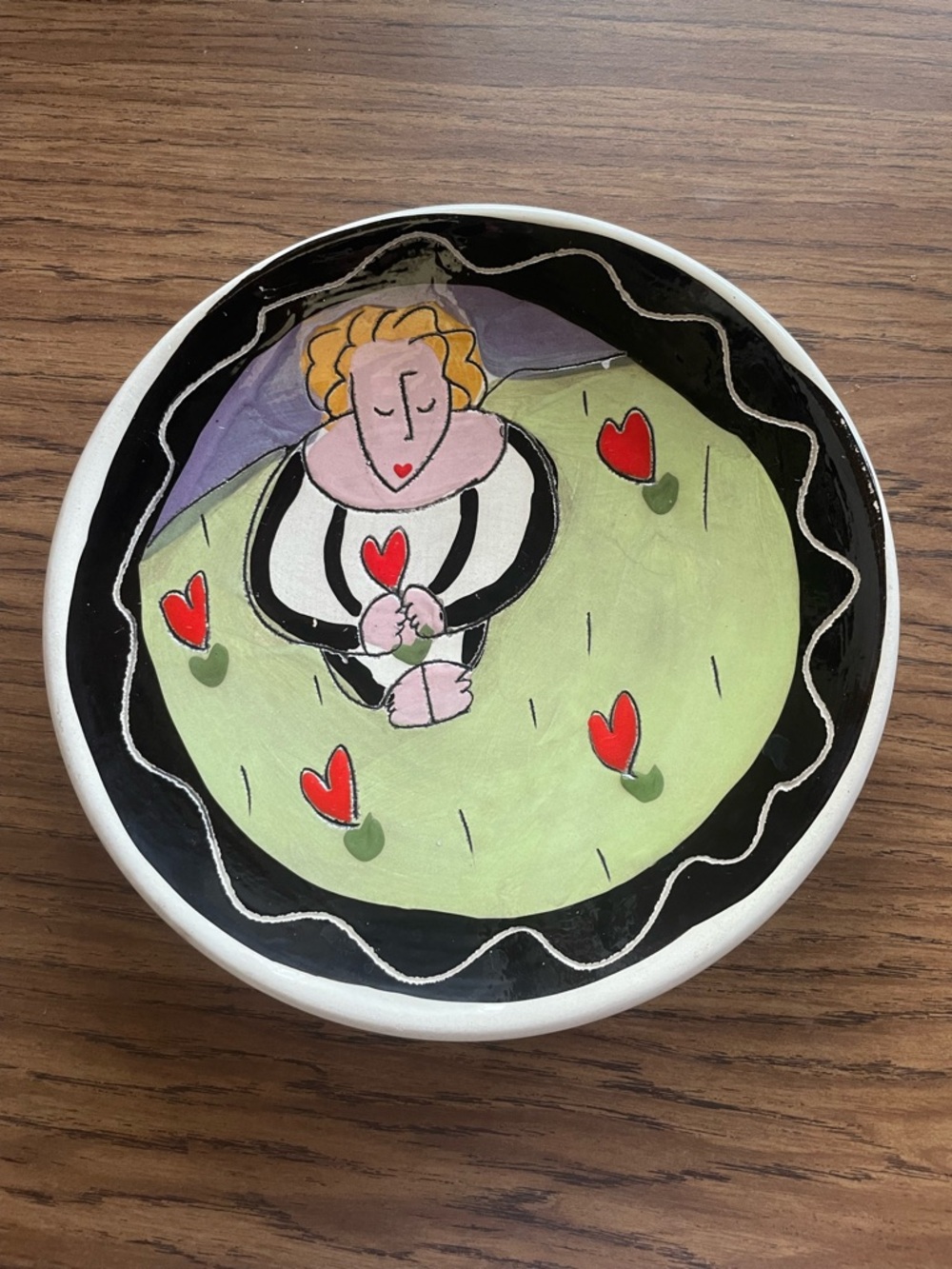 Vintage Hand Thrown Pottery Platter